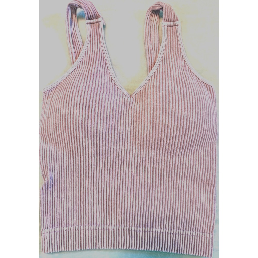 Zenana Women's Small/Medium Ribbed Bralette Steel Gray w/padded cups